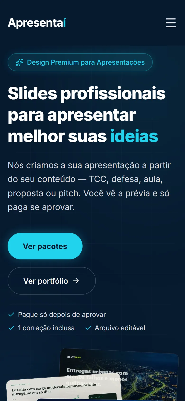 Site Apresentaí no celular
